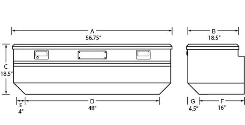 Tradesman 79456 Aluminum Flush Mount Truck Tool Box (56in.) - Black