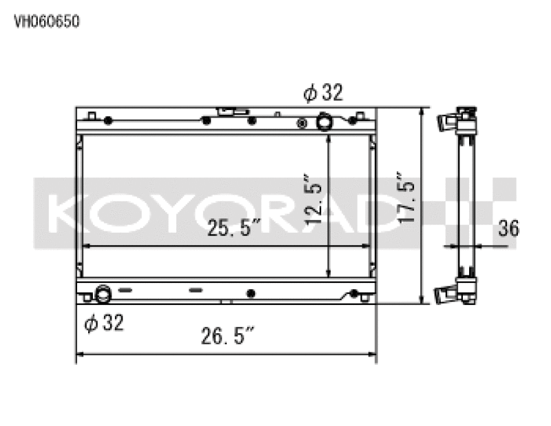 Koyo VH060650 99-05 Mazda MX-5 Miata 1.8L (MT) Radiator