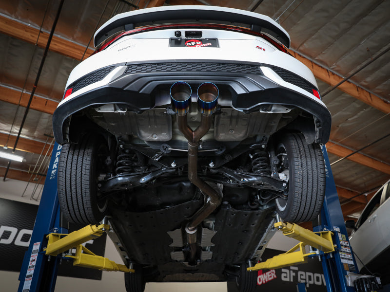 aFe 49-36620-L Takeda 2.5in 304SS Cat-Back Exhaust System 17-20 Honda Civic SI Coupe L4-1.5L (t) - BL Flame Tip