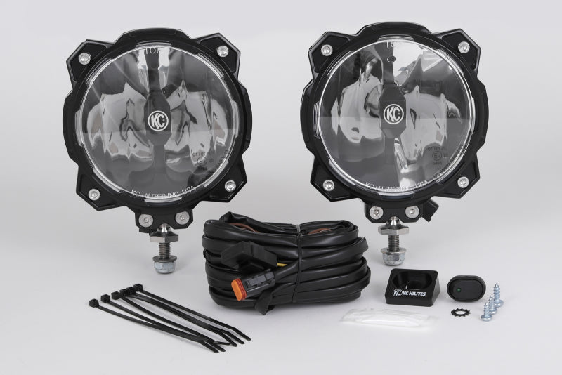 KC HiLiTES 91305 6in. Pro6 Gravity LED Light 20w Single Mount Wide-40 Beam (Pair Pack System)