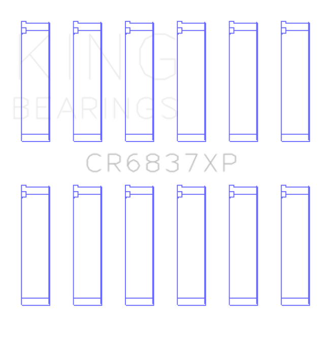 King Engine Bearings CR6837XP Honda J30/J35 Connecting Rod Bearing Set (Set of 6)