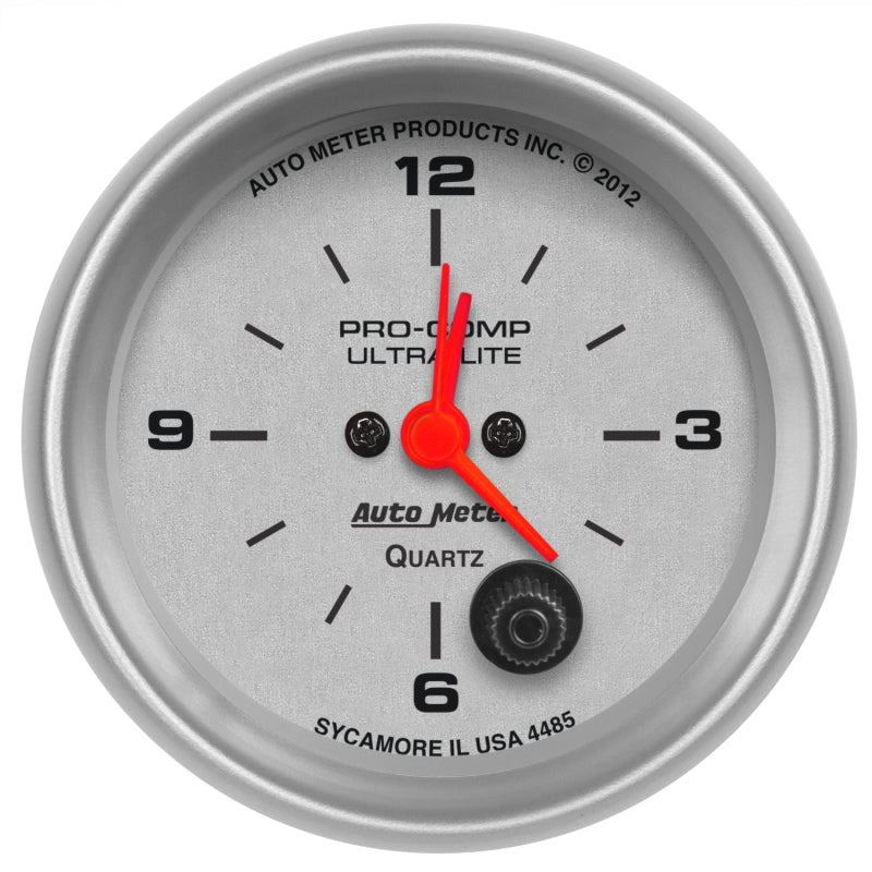 AutoMeter 4485 Autometer Ultra-Lite 66.7mm 12V Short Sweep Electronic Clock