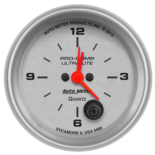 AutoMeter 4485 Autometer Ultra-Lite 66.7mm 12V Short Sweep Electronic Clock