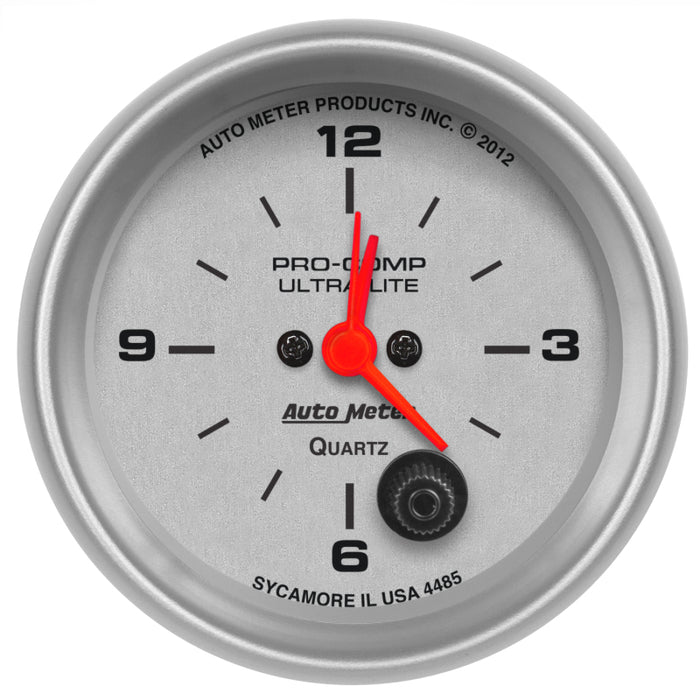 AutoMeter 4485 Autometer Ultra-Lite 66.7mm 12V Short Sweep Electronic Clock