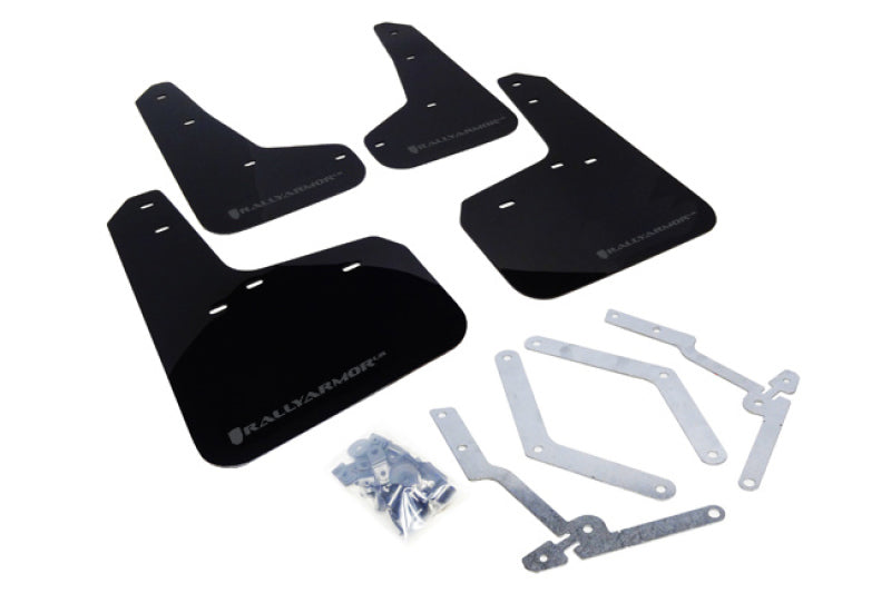 Rally Armor MF27-UR-BLK/GRY 12-19 Ford Focus ST / 16-19 RS Black Mud Flap w/Grey Logo