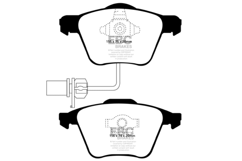 EBC DP41495R 05-08 Audi A4 2.0 Turbo Yellowstuff Front Brake Pads