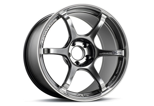 Advan YA48F47EHBR RG-4 18x7.5 +47 5x114.3 Racing Hyper Black and Ring Wheel