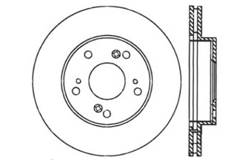Stoptech 127.40056R StopTech 02-06 Acura RSX Slotted & Drilled Right Front Rotor