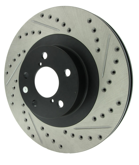 Stoptech 127.47018L StopTech 02-10 Subaru WRX Slotted & Drilled Left Front Rotor (exc. STi)