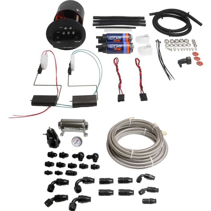DeatschWerks 9-421-629-7070 92-06 BMW 3-Series E36/E46 X2 Module with DW420 Pumps and PTFE Plumbing Kit