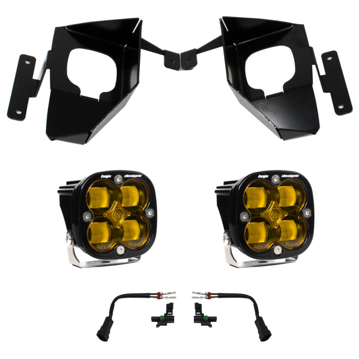 Baja Designs 447535 16-18 Silverado 1500 Squadron Fog Pocket Kit - Amber
