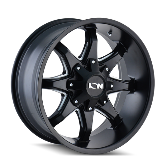 ION Wheels 181-7956M12 ION Type 181 17x9 / 5x114.3 BP / -12mm Offset / 87mm Hub Satin Black/Milled Spokes Wheel