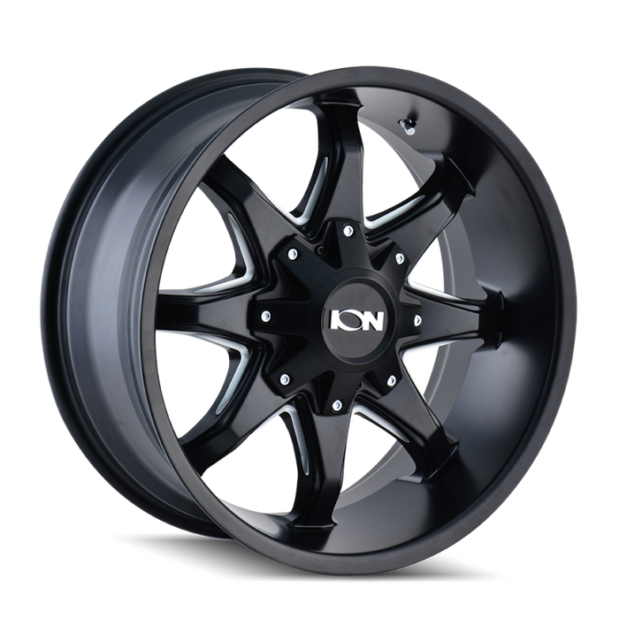 ION Wheels 181-7956M12 ION Type 181 17x9 / 5x114.3 BP / -12mm Offset / 87mm Hub Satin Black/Milled Spokes Wheel