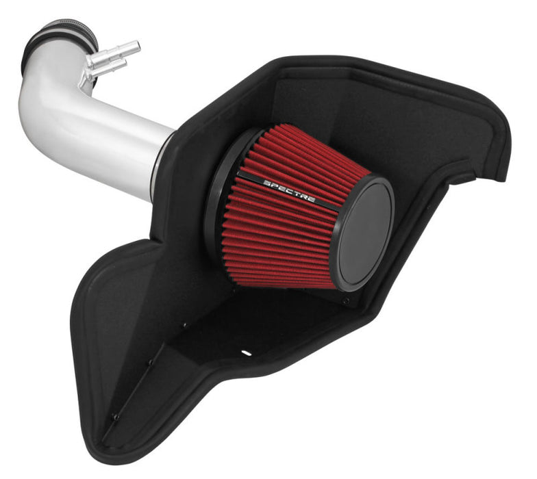 Spectre 9041 15-16 Ford Mustang V6-3.7L F/I Air Intake Kit - Polished w/Red Filter