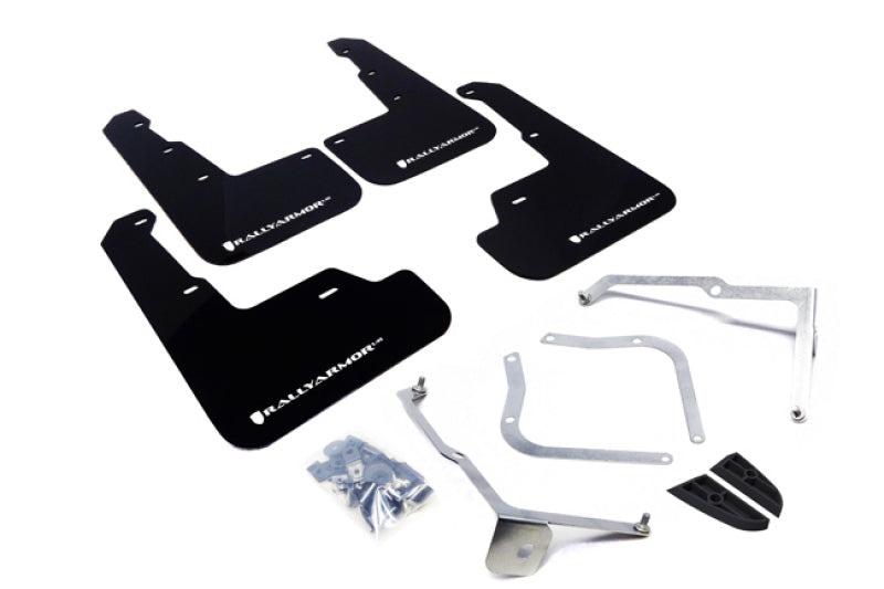 Rally Armor MF32-UR-BLK/WH 15-21 Subaru WRX/STI (Sedan ONLY) Black UR Mud Flap w/ White Logo