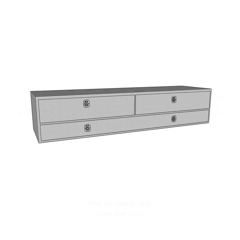 Westin 80-TB400-96D /Brute High Cap 96in Stake Bed Contractor TopSider w/ Doors - Aluminum