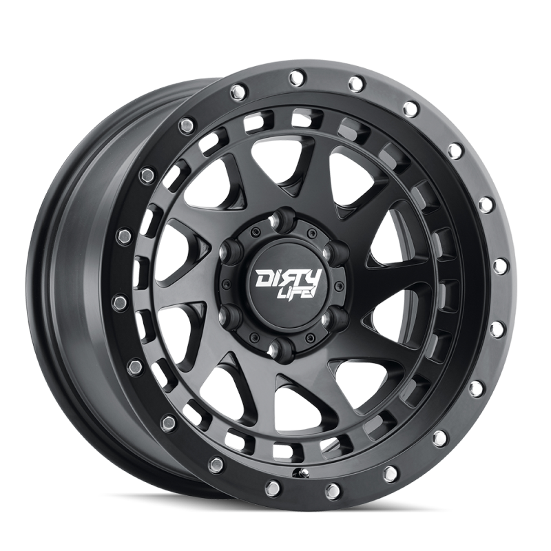 Dirty Life 9311 Enigma Pro 17x9/5x127 BP/-12mm Offset/71.5mm Hub Matte Black Wheel - Beadlock