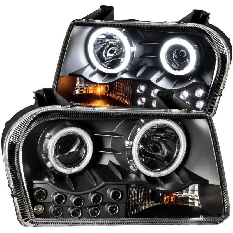 ANZO 121152 2005-2010 Chrysler 300 Projector Headlights w/ Halo Black (Does Not Fit S Models)