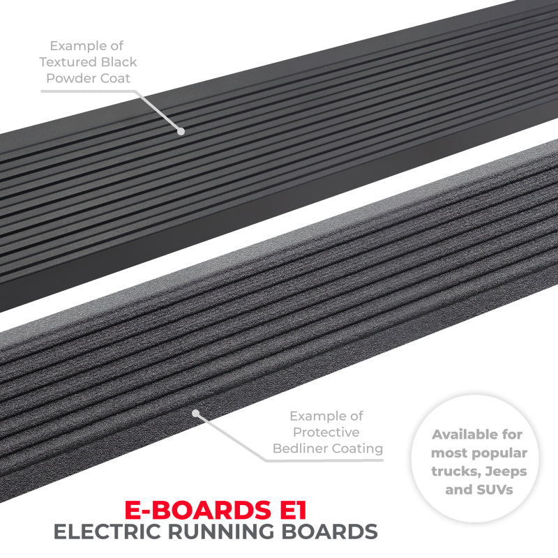 Go Rhino 20442568PC 14-23 Toyota 4Runner 4dr E-BOARD E1 Electric Running Board Kit (No Drill) - Tex. Blk