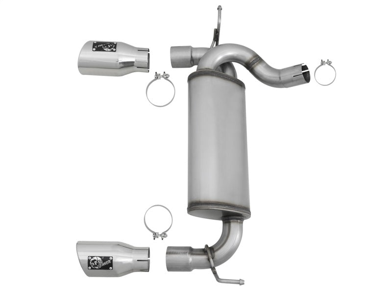 aFe 49-48061-P Rebel Series 2.5in 409 SS Axle-Back Exhaust w/Polished Tips 07+ Jeep Wrangler (JK) V6 3.6L/3.8L