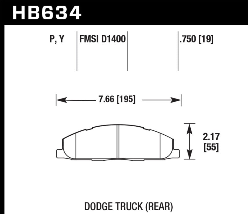 Hawk Performance HB634Y.750 Hawk 09-14 Dodge RAM 2500/3500 Rear LTS Brake Pads