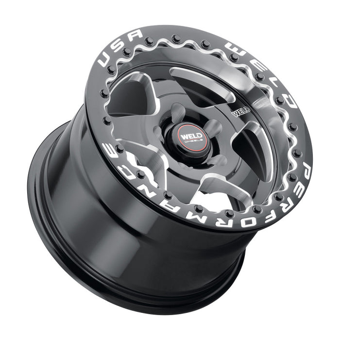 Weld S904B0067P51 S904 15x10 Ventura Beadlock 5x114.3 ET51 BS7.50 Gloss BLK MIL DIA 78.1
