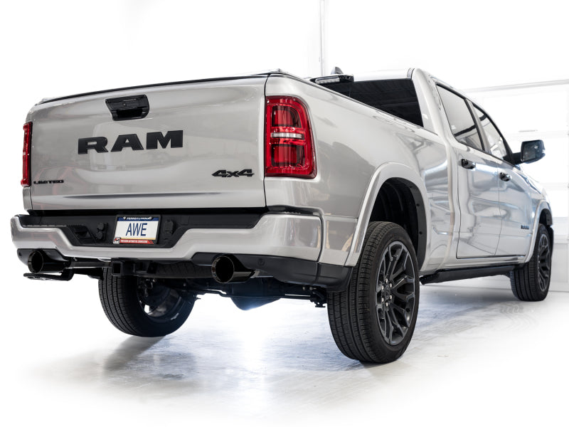 AWE Tuning 3015-33530 AWE 25+ RAM 1500 3.0TT 0FG Catback Touring Exhaust - Diamond Black Tips