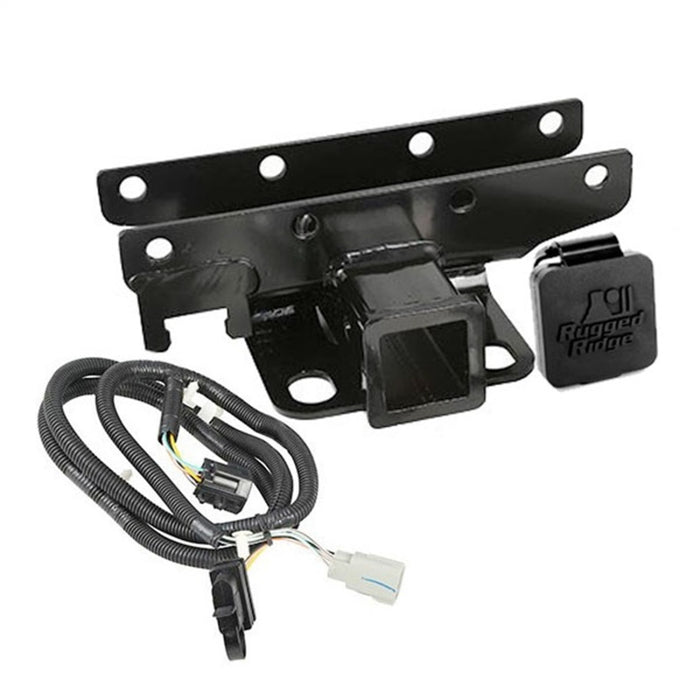 Rugged Ridge 11580.60 Receiver Hitch & Wiring Kit RR Logo 07-18 Jeep Wrangler JK