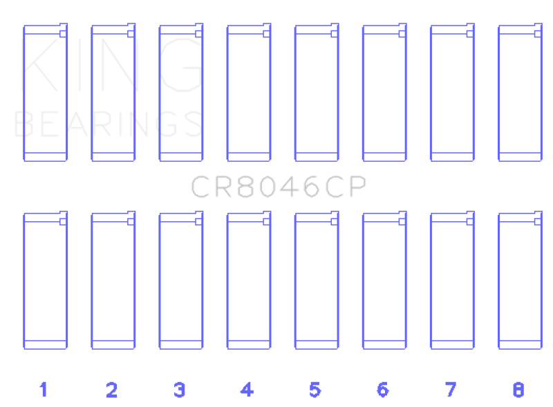 King Engine Bearings CR8046CP0.5 Porsche M 48.00/M 48.50 (Size +0.50mm) Connecting Rod Bearing Set