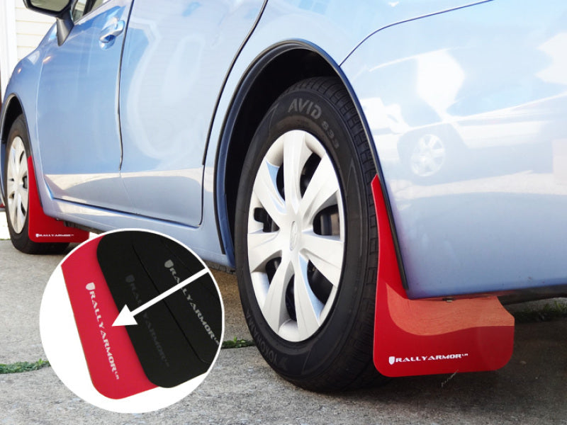 Rally Armor MF22-UR-RD/WH 12-16 Subaru Impreza 4D/5D Red UR Mud Flap w/White Logo