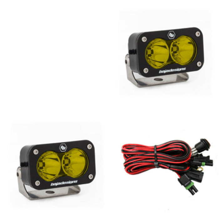 Baja Designs 487811 S2 Pro Series LED Light Pods Amber Lens Spot Pattern - Pair