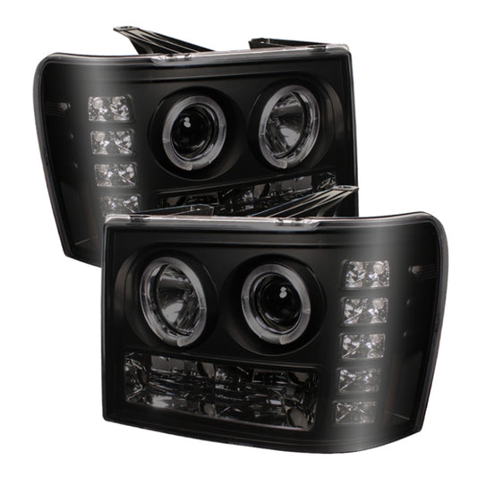 SPYDER 5078506 Spyder GMC Sierra 1500/2500 07-13 Projector Headlights LED Halo- LED Blk Smke PRO-YD-GS07-HL-BSM