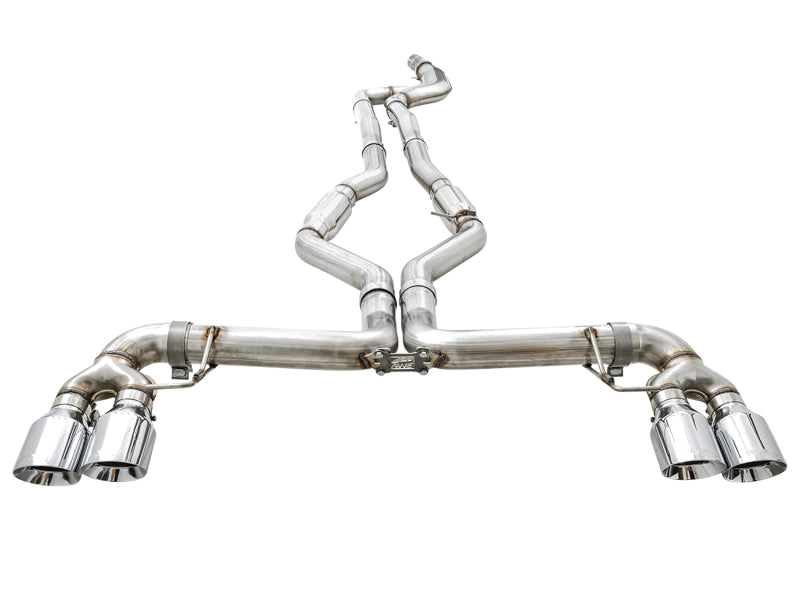 AWE Tuning 3020-42078 2019+ BMW M340i (G20) Track Edition Exhaust - Quad Chrome Silver Tips