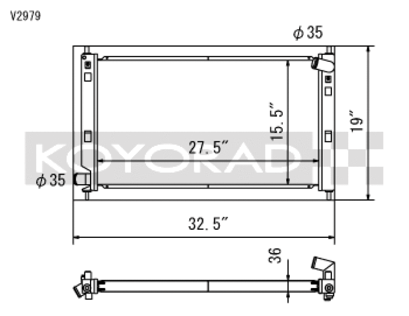 Koyo V2979 08-09 Mitsubishi Evolution X (AT/MT) / Ralliart Turbo Radiator