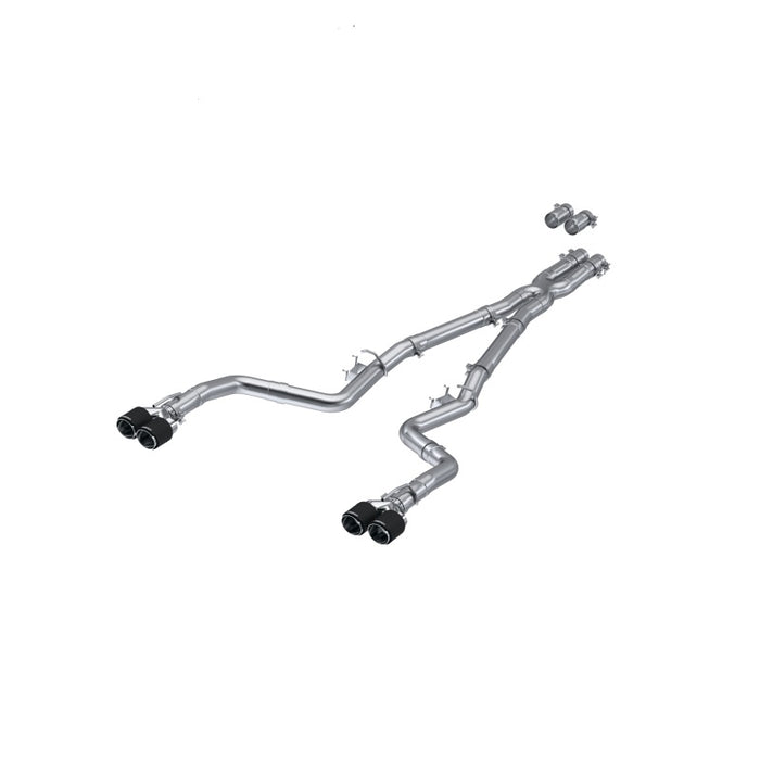 MBRP S71143CF 15-Up Challenger 5.7 / 17-Up 6.2L/6.4L 3in Race Series Cat-Back w/ Quad Tips T304 Exhaust