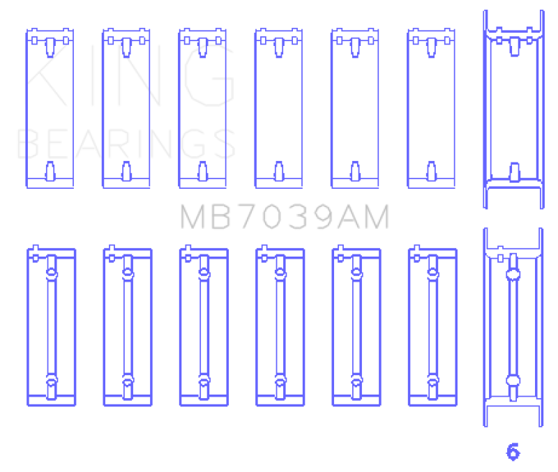 King Engine Bearings MB7039AM BMW M51/M57 Main Bearing Set - Size STD