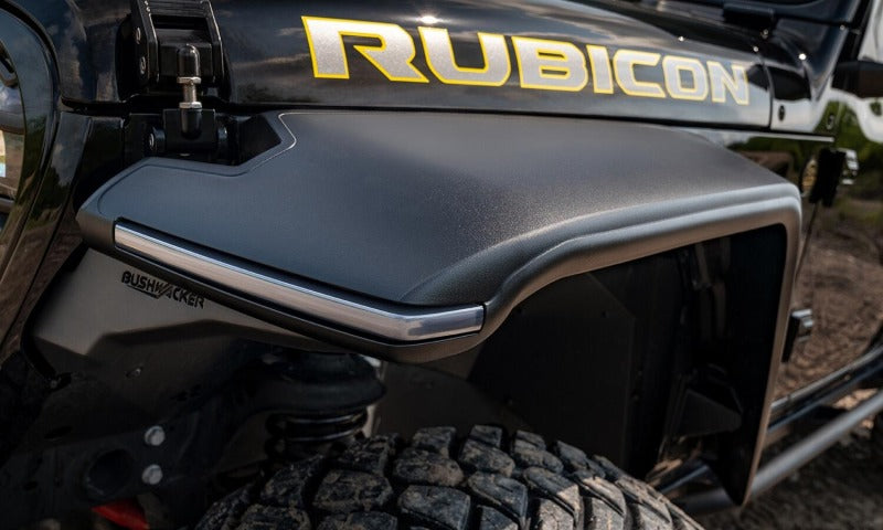 Bushwacker 11950-07 18-21 Jeep Wrangler JL (2-Door & 4-Door) Flat Style Flares 4pc - Black