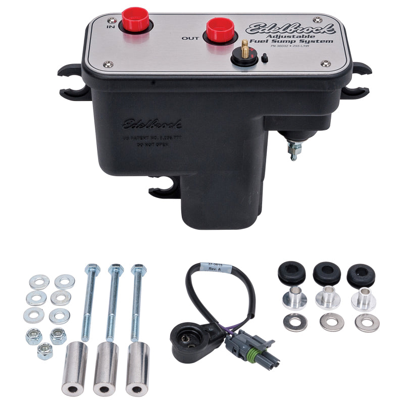 Edelbrock 36032 Fuel System Universal Fuel Sump Module Adjustable Fuel Sump Tank Only 255 LPH