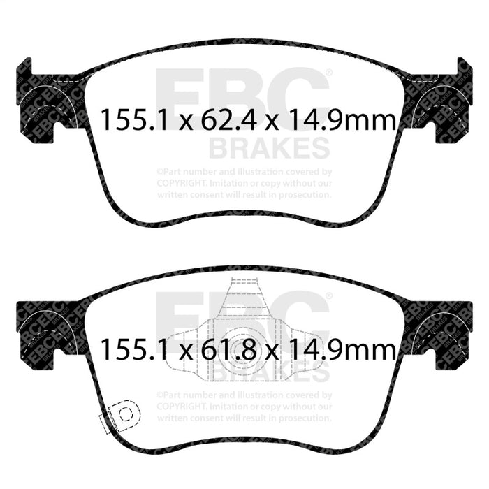 EBC DP33109C 2018+ Honda Accord Sedan 1.5T Redstuff Front Brake Pads