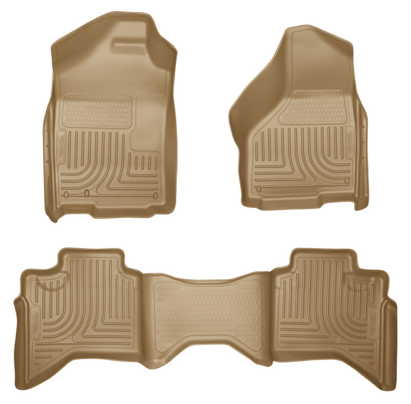Husky Liners 98033 03-08 Dodge RAM 1500/2500/3500 Quad Cab WeatherBeater Combo Tan Floor Liners