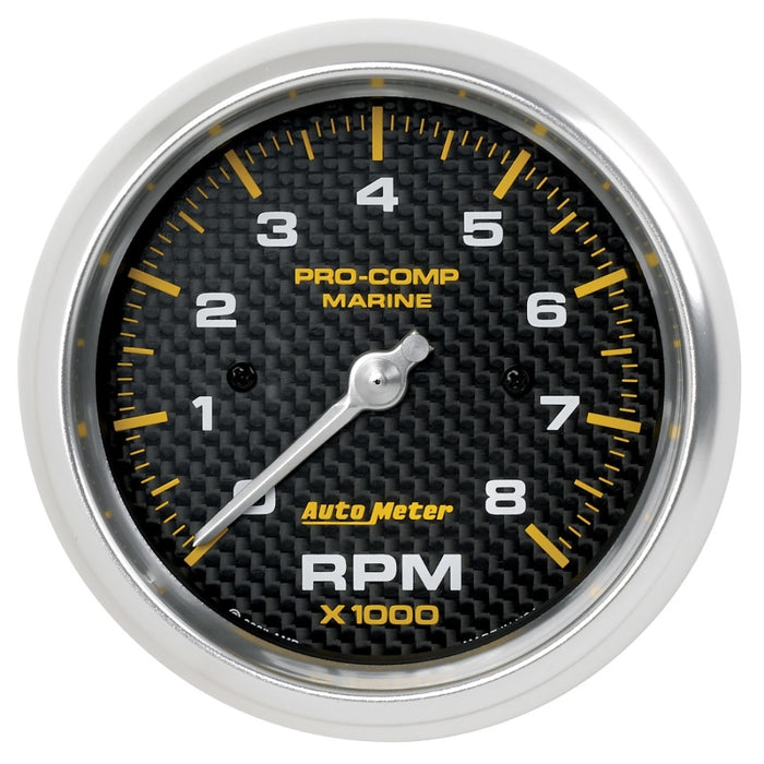 AutoMeter 200779-40 Autometer Marine Carbon Fiber 3-3/8in 8k RPM Tachometer