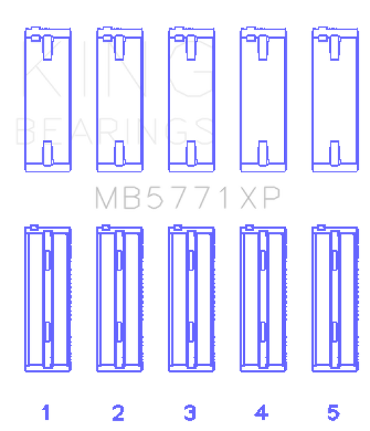 King Engine Bearings MB5771XP0.25 Hyundai G4KF Main Bearing Set - Size +0.25mm