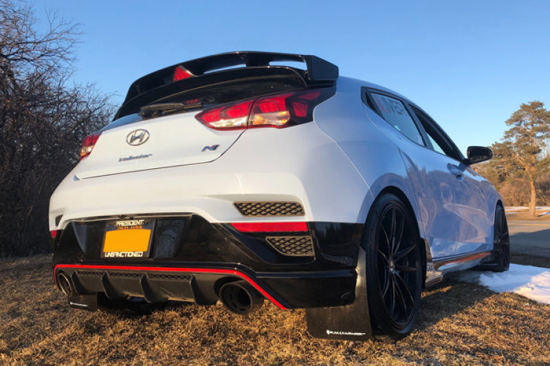 Rally Armor MF57-UR-BLK/RD 19-22 Hyundai Veloster N Black UR Mud Flap w/ Red Logo