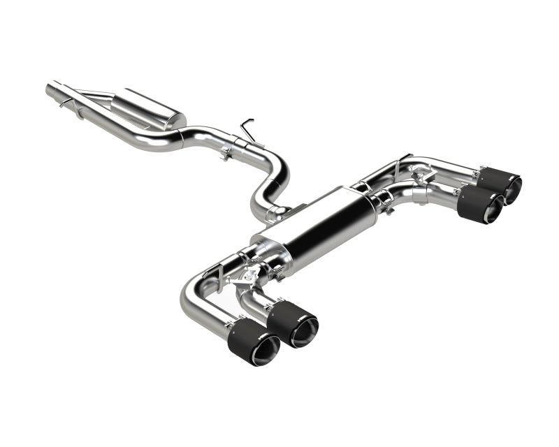 MBRP S46133CF 2022 Volkswagen Golf R MK8 T304 Stainless Steel 3in Cat-Back, Quad Rear Exit- Carbon Fiber Tip