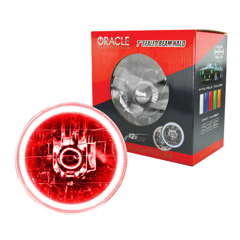 ORACLE Lighting 6905-003 Oracle Pre-Installed Lights 7 IN. Sealed Beam - Red Halo SEE WARRANTY