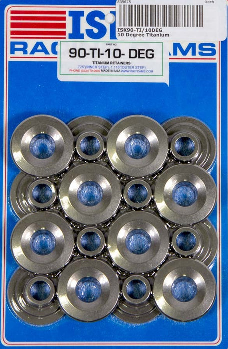 Isky Cams ISK90-TI/10DEG 10 Degree Titanium Retainers (16)