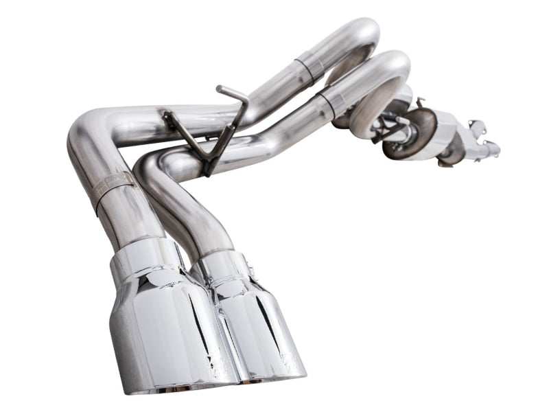 AWE Tuning 3015-32826 AWE 16-22 Toyota Tacoma 0FG Catback Exhaust w/ BashGuard - Dual Chrome Silver Tips