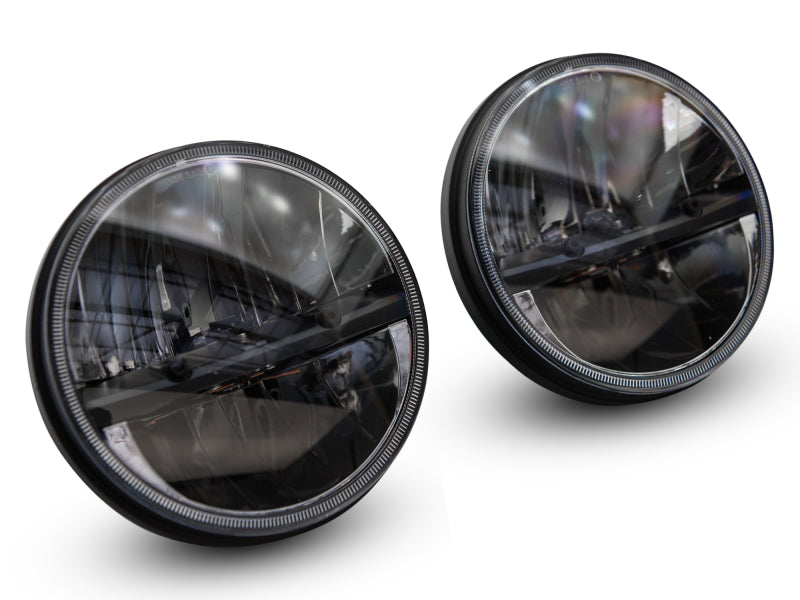 Raxiom J108039 97-18 Jeep Wrangler TJ/JK Axial Series LED Headlights- Black Housing (Clear Lens)