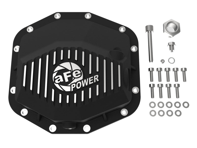 aFe 46-71280B POWER 21-22 RAM 1500 TRX Hemi V8 6.2L (sc) PRO Series Rear Differential Cover Black w/ Machined