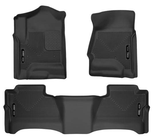 Husky Liners 98231 14 Chevrolet Silverado/GMC Sierra WeatherBeater Black Front & 2nd Seat Floor Liners
